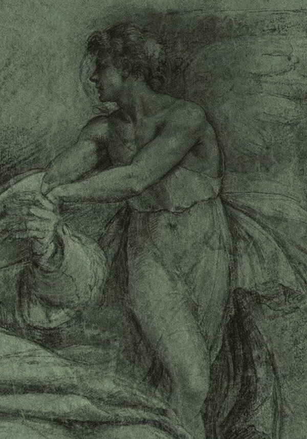 Detail obrazu Sedící sibyla/prorok s andělem z roku 1516 od Sebastiana Lucianiho