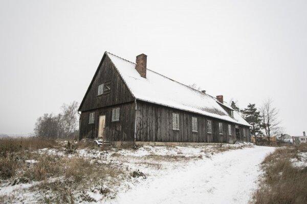 Dřevěná budova školní tělocvičny ve Stonařově