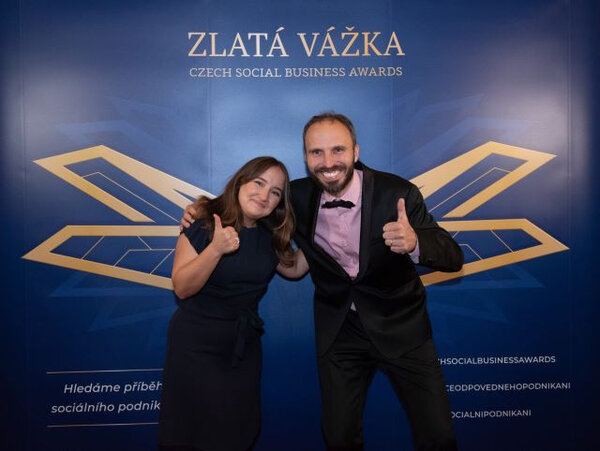 Třetí místo v kategorii Inovativní podnik převzali Aleš Kozák a Kateřina Hrušková.