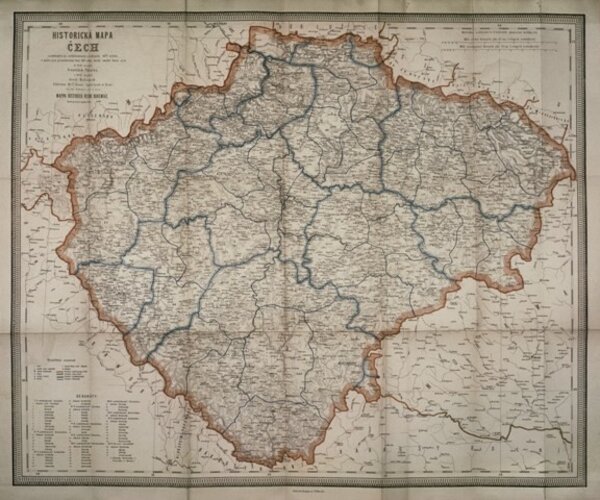 Historická mapa Čech (ilustrační foto).