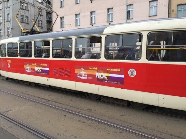 Pojízdný kostel v tramvajových vozech bude fungovat mezi zastávkami Malovanka a Čechovo náměstí.